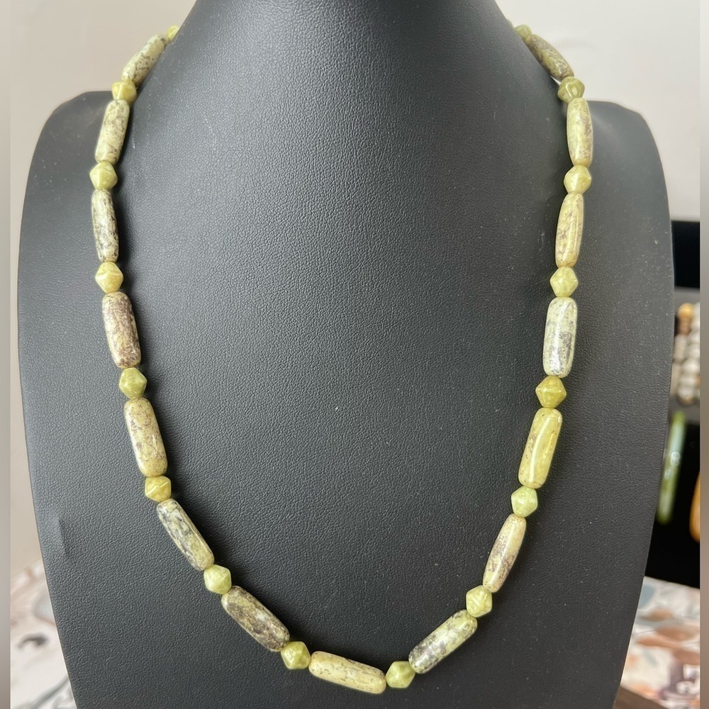 Vintage Czech Glass Picasso Bead Necklace 21” B17